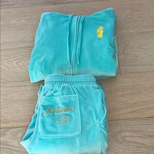 Posh Peanut Aqua and Yellow Lounge Set